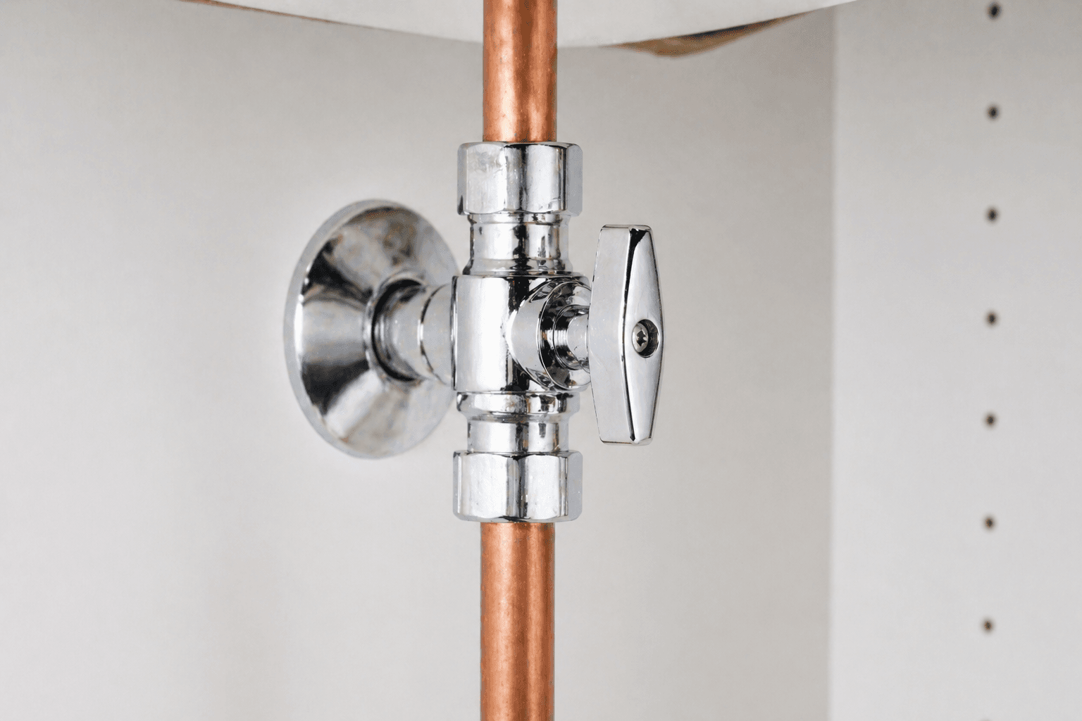 Homeowner closing a main water shutoff valve during a plumbing emergency on O'ahu — Alpha Omega Plumbing