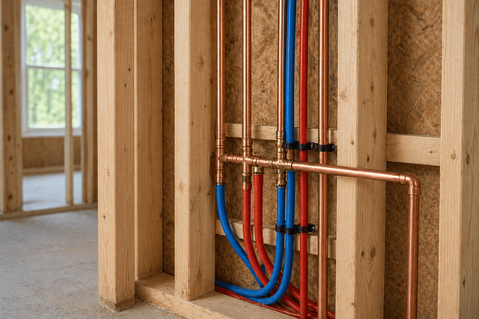 Open wall during an O'ahu home renovation showing new pipe runs and demolition debris — Alpha Omega Plumbing